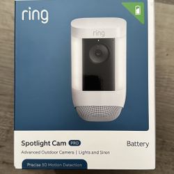 Ring Spotlight Cam Pro, Battery | 3D Motion Detection, Two-Way Talk with Audio+, and Dual-Band Wif (2022 release) - White 