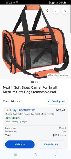 NextFri soft shell pet carrier new conditions orange and black color.