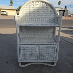 Vintage Wicker Storage Shelf