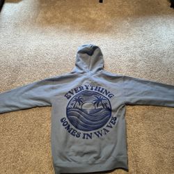 Medium Sized Gildan Hoodie Light Blue/Dark Blue