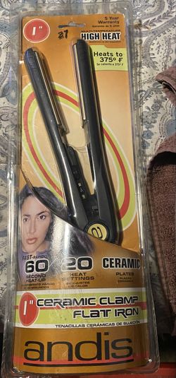 Andis 1” Ceramic clamó flat iron 20 heat settings 60 second heat up time REG $35 NOW $15