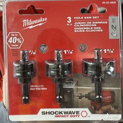 Milwaukee Hole Saw Set 3pc 7/8,1 1/8, 1 3/8