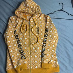 Chrome Hearts Zip-up Miami Exclusive Orange with White Horseshoe Design