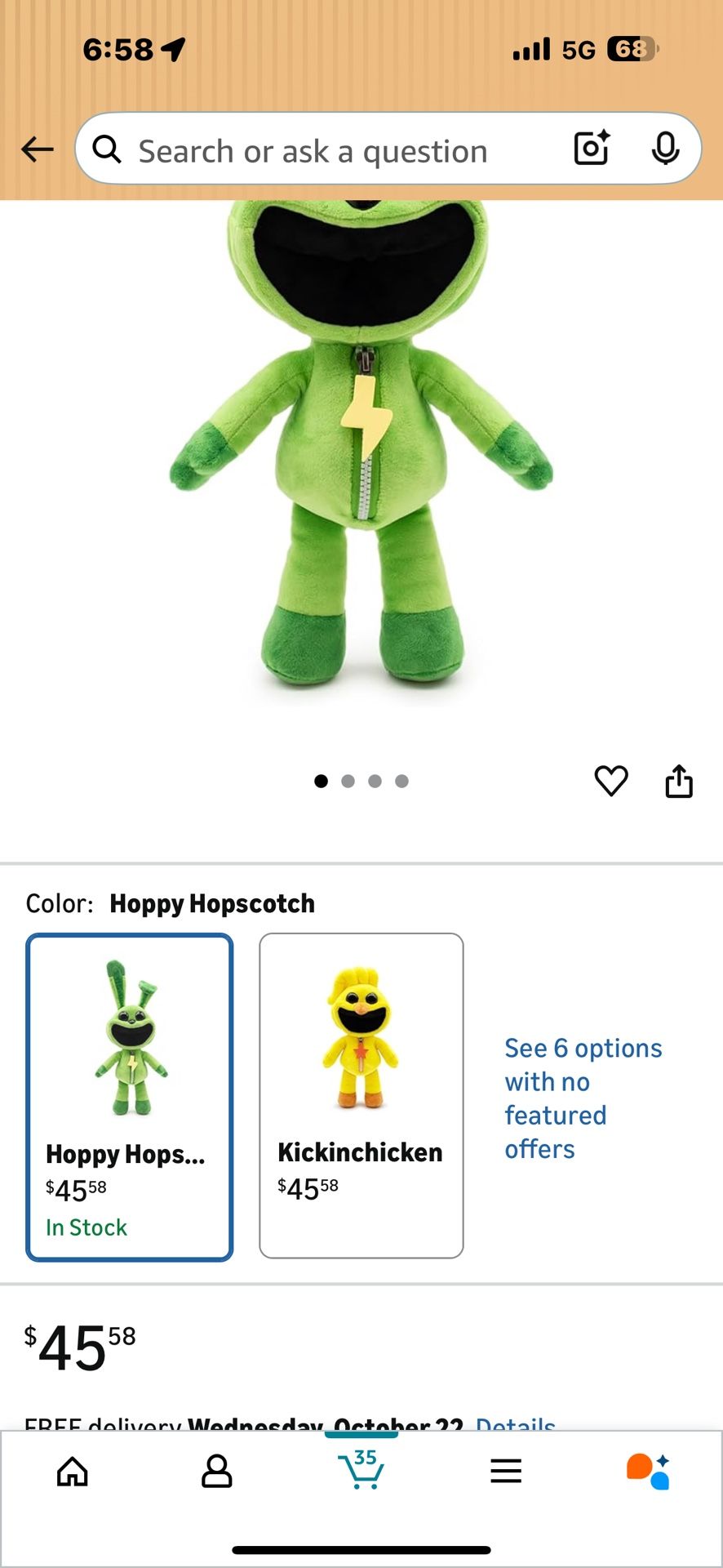 Poppy Playtime Smiling Critters 14" Toy Plush Doll (Green)