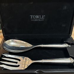 Towle Silver Plated Serving Fork And Spoon 