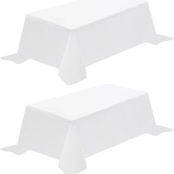 90x132in White Rectangular Tablecloths