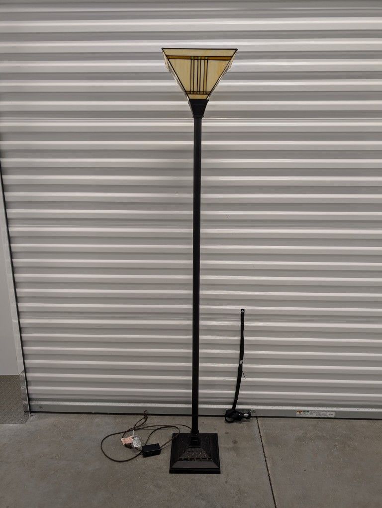 Mission Style Floor Lamp w/ Acrylic Shade