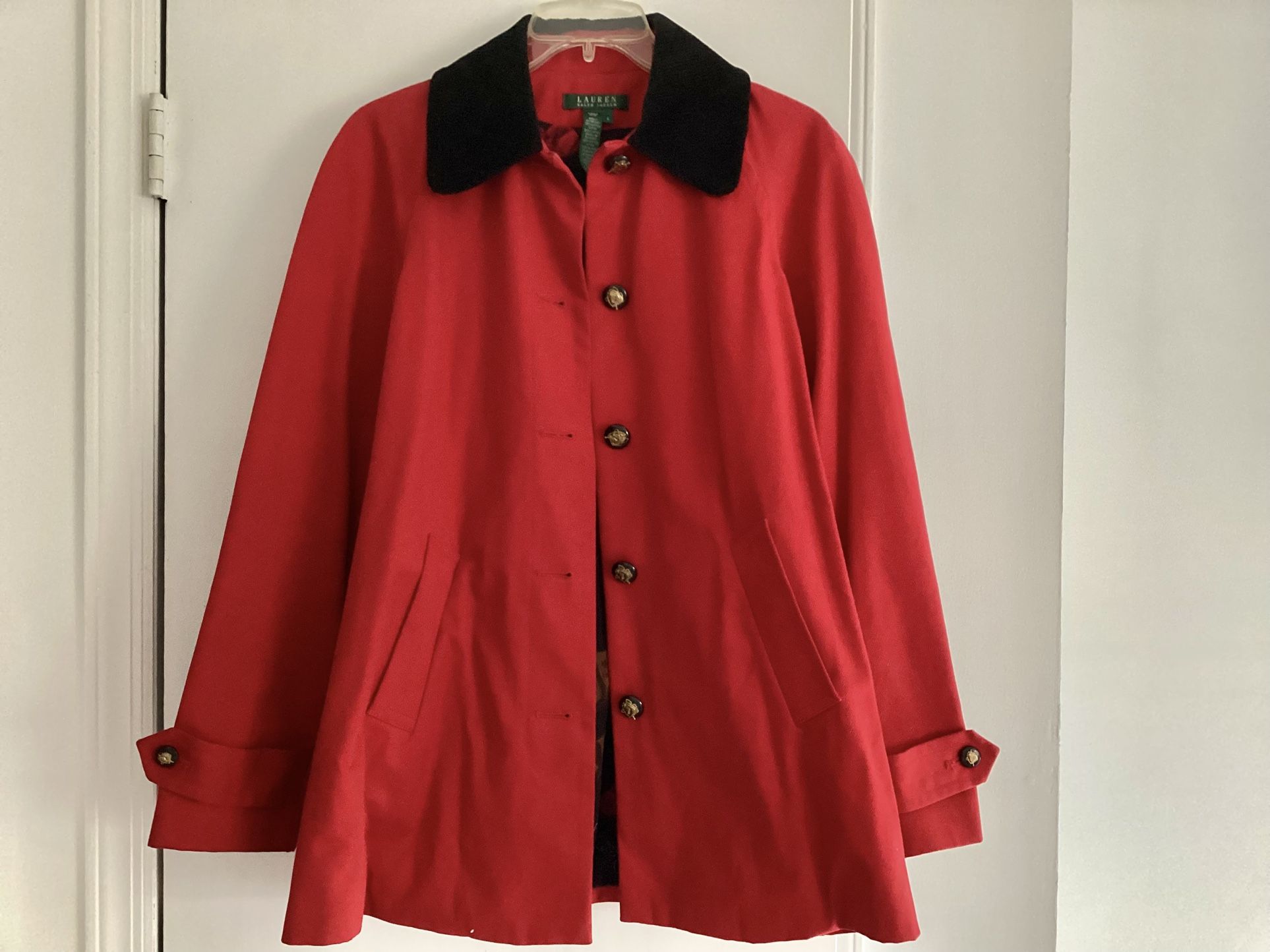 Preowned Ralph Lauren Women’s Size Small Red Equestrian Themed Jacket Barn Coat Elegant