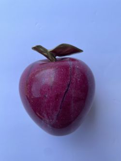 Solid Red Marble Apple Paperweight 