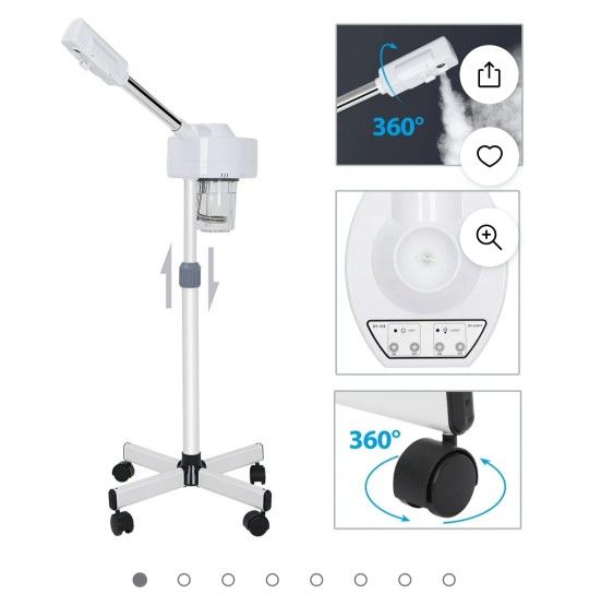 ZENY Vaporizador Facial Blanco con Ozonoterapia y Tratamiento de Aromaterapia