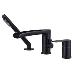 Single-Handle Deck-Mount Roman Tub Faucet with Hand Shower in. Oil Rubbed Bronze