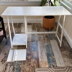 White Computer Desk With Shelving 