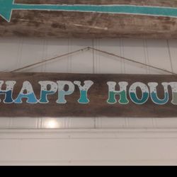 Happy Hour Driftwood Sign