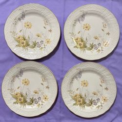 Vintage Mikasa Fine Ivory Spring Meadow salad or bread plates set of 4 Japan