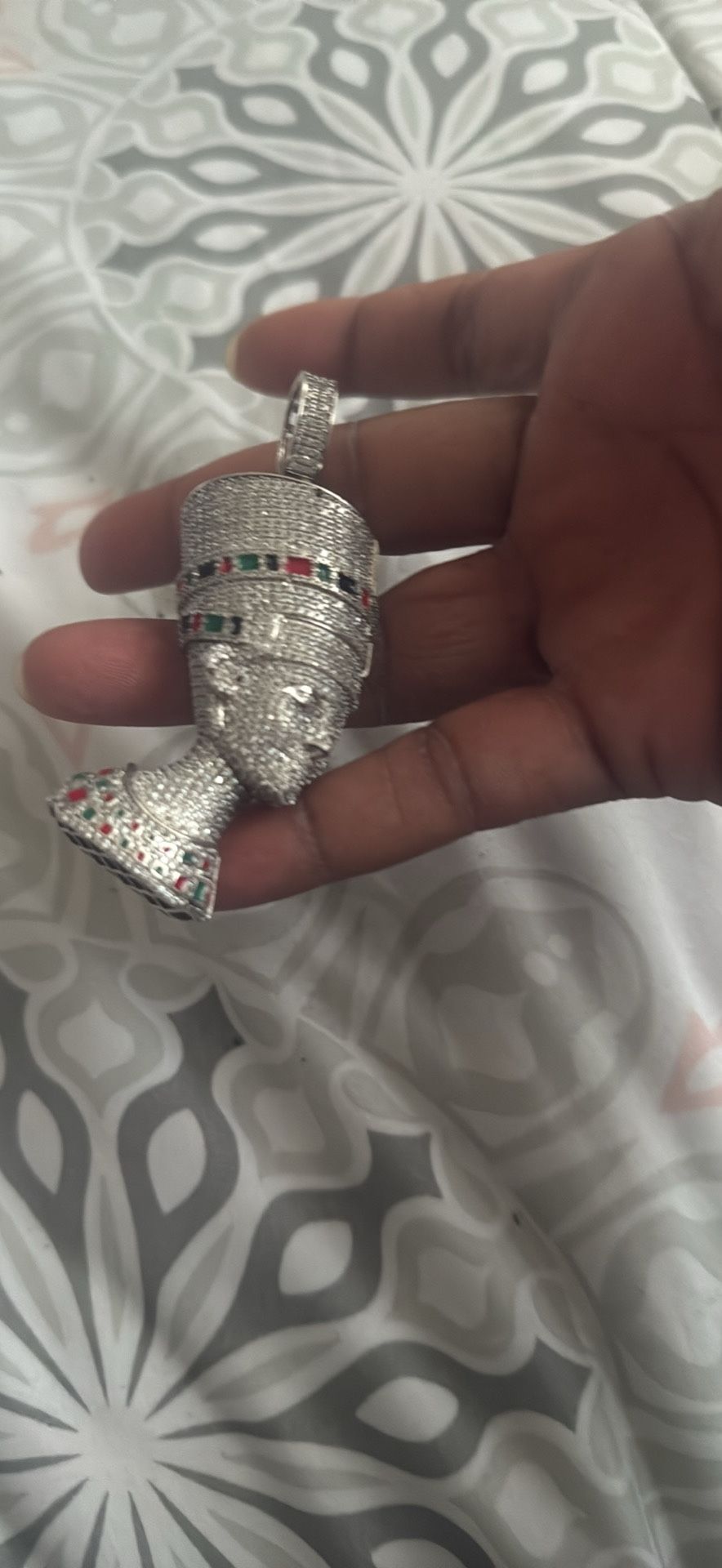 African Queen Pendant Silver With Miossanite 