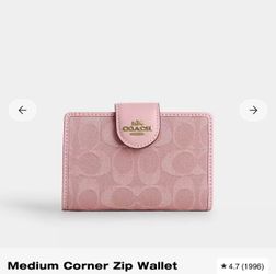 Coach denim pink wallet