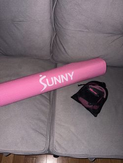 Pink Yoga Mat + Leg Resistance Band Set