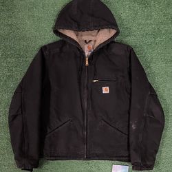 Carhartt hooded Sherpa black jacket
