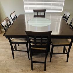 Dining Room Table With Cabinet For Alcohol/Wine Includes Chairs As well  