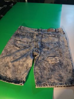 Contender acid wash denim shorts