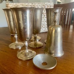 Vintage Heavy Brass/Bronze Goblets – Set of 6