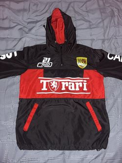 black and red Ferrari windbreaker jacket- size Mens, small but fits Medium and Small