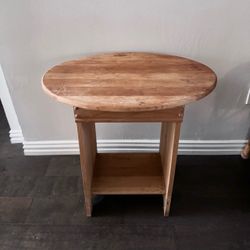 Oval shaped wooden Side table