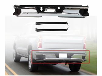 Bumper Assembly Steel Compatible with 2019 2020 2021 2022 2023 2024 Chevy Silverado 2500 GMC Sierra 2500 Chrome Ste