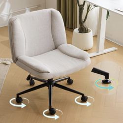 NEW - VINGLI Criss Cross Thick Padded Armless Comfy Desk Chair with Dual-Purpose Base