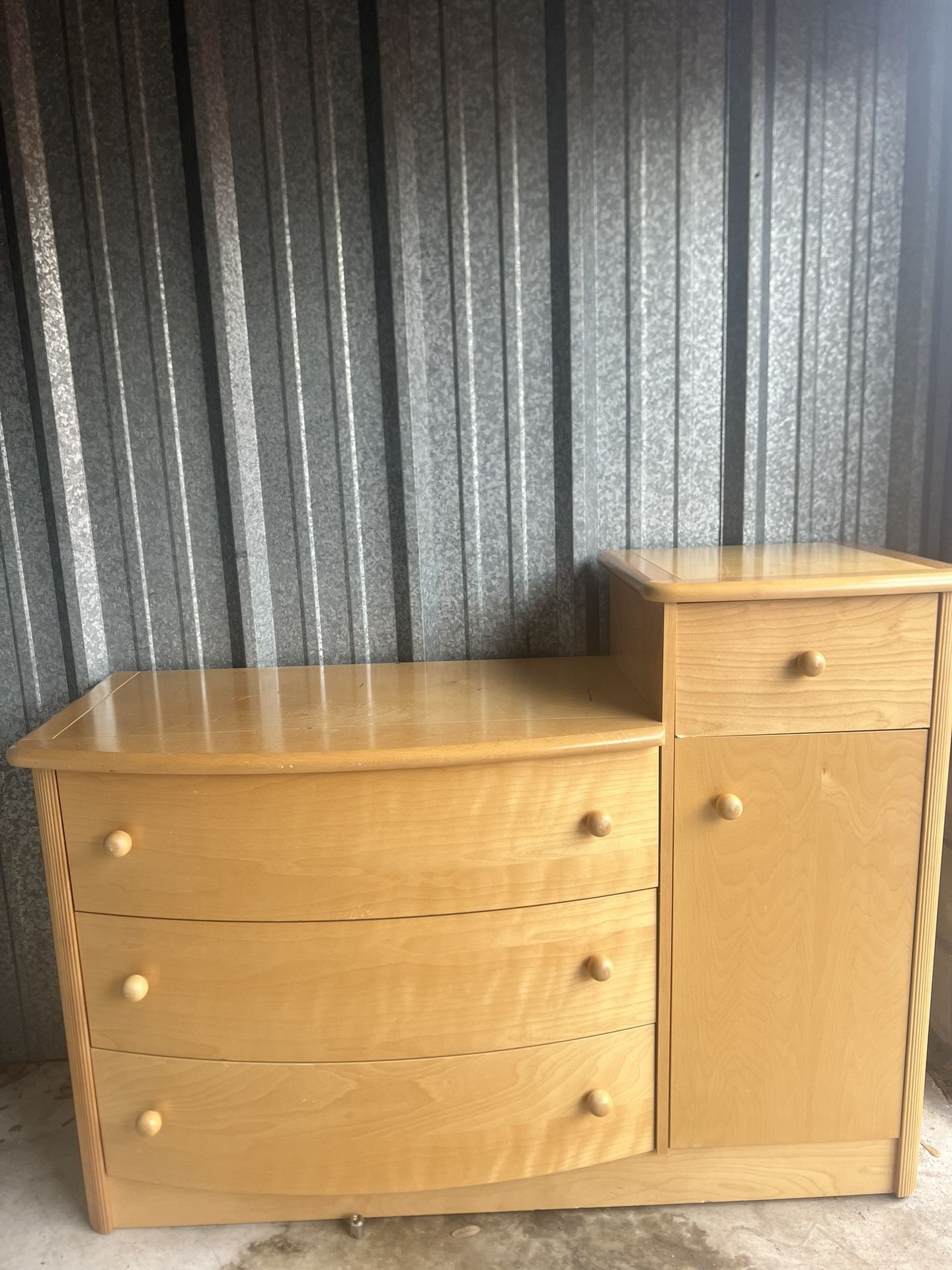 Solid wood Diaper Changing table and Dresser with matching crib