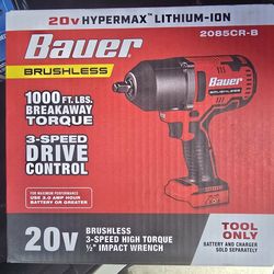 BauerBAUER™ 20V Brushless Cordless, 1/2 in. High-Torque Impact Wrench