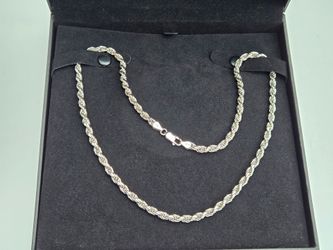 Silver 925 Rope Chain Necklace 5mm