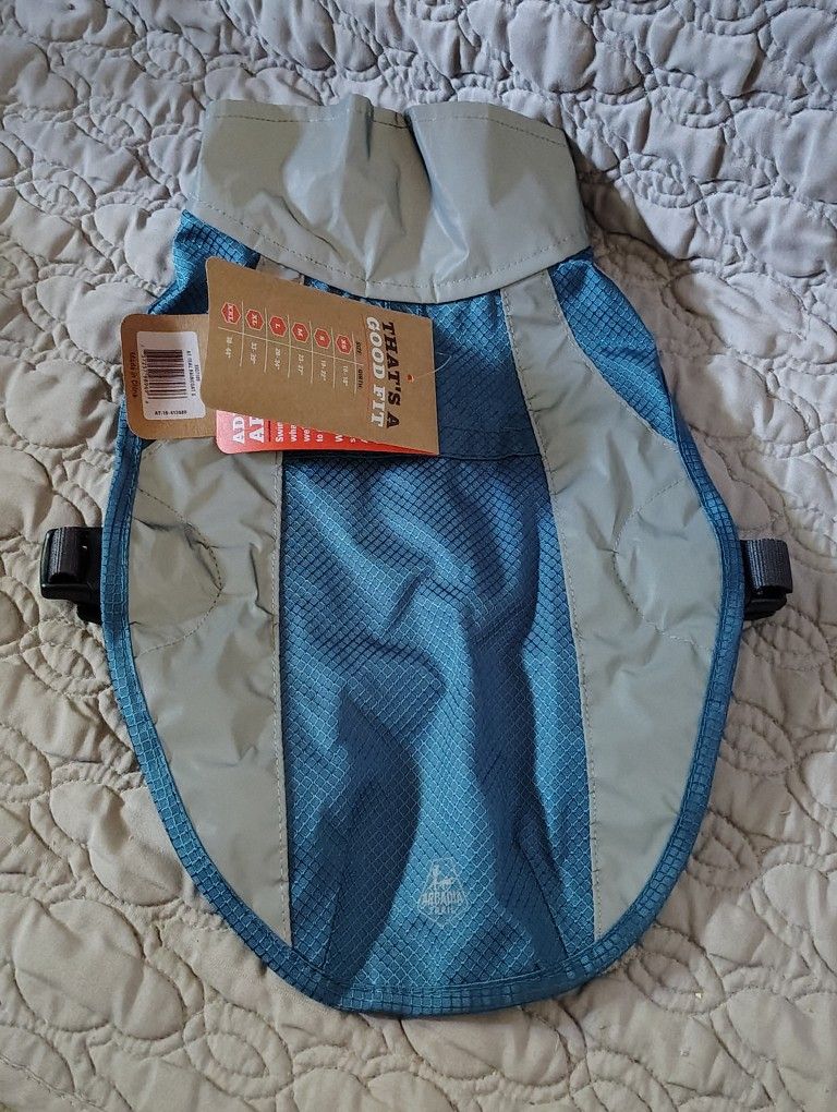 19-22" Girth Small Arcadia Trail Reflective Dog Raincoat Grey and Blue Green (contact info removed)