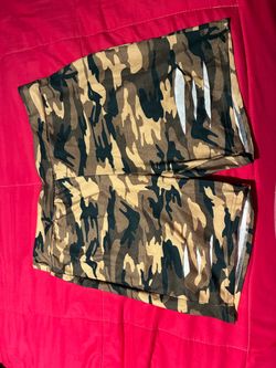 Camo Ripped Print Shorts