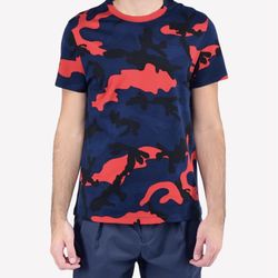 VALENTINO CAMO T-SHIRT BLUE AND RED NEW