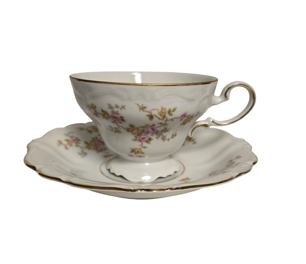 Johann Haviland porcelain tea cup and saucer from the Michele collection