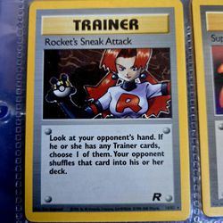 ROCKET’S SNEAK ATTACK TRAINER TEAM ROCKET 1ST EDITION POKEMON HOLO CARD 16/82