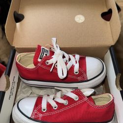 Red And White Converse For Baby Size 8c 