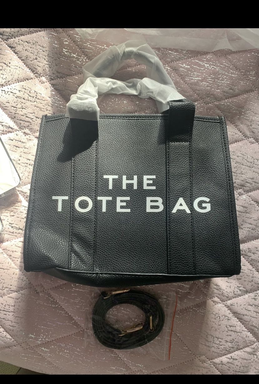 The Tote Bag Dupe Black Leather Crossbody Purse 