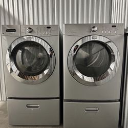 Frigidaire Silver Front Load Washer And Gas Dryer 