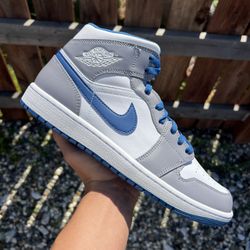 Jordan 1 Mid True Blue (Size 5.5Y, 8, 10.5, 12)