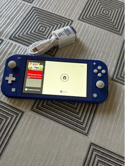 Great 😊 Nintendo Switch Lite - Dark Blue, White Hardware With Power  cord
