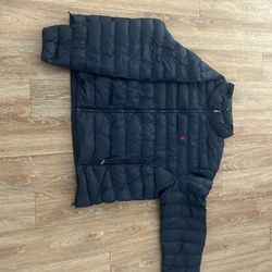 Navy Blue Polo Puffer Jacket 