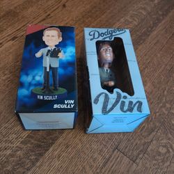 2013 + 2025 Dodgers Vin Scully Bobbleheads 