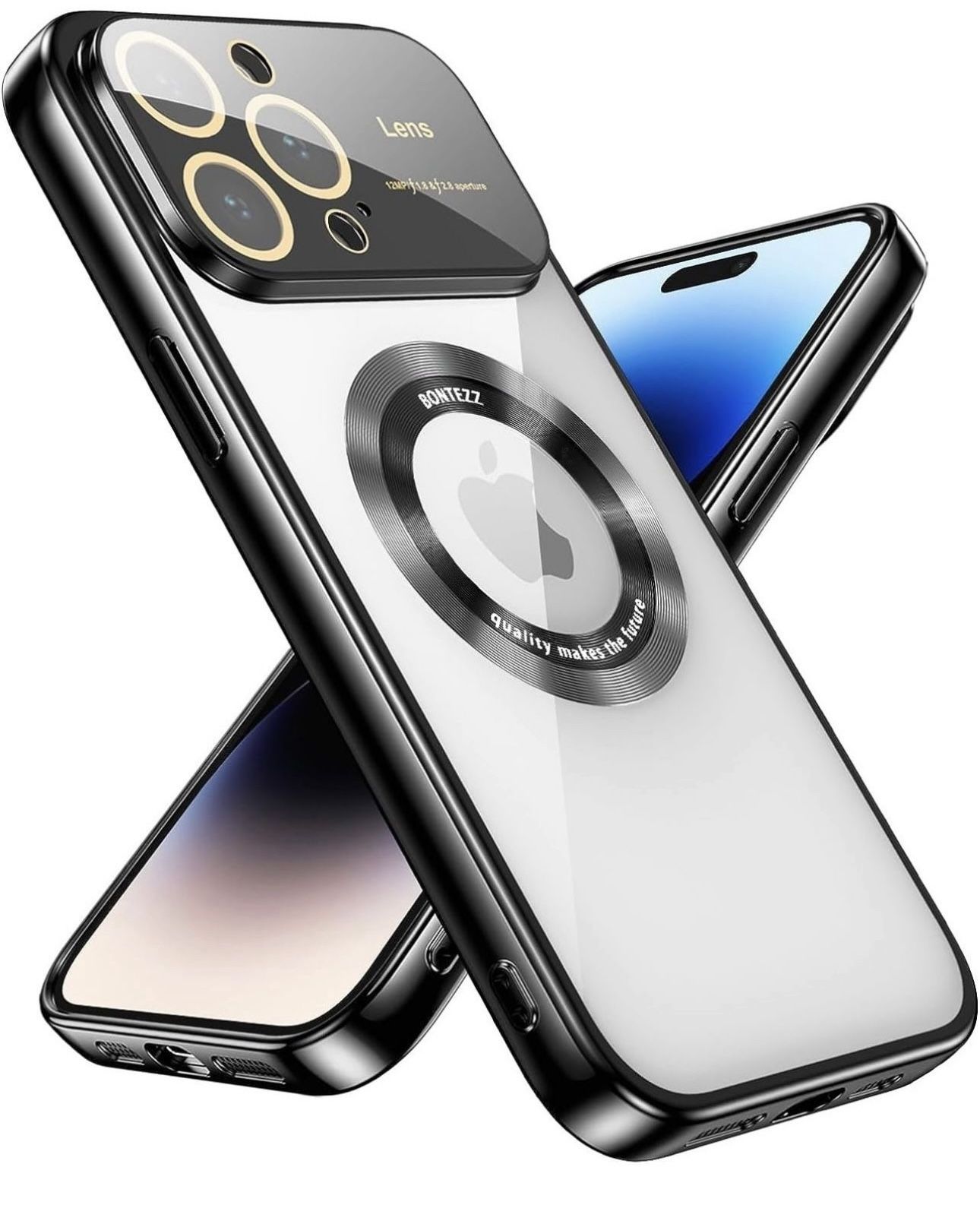 MOONCASE Magnetic Clear for iPhone 14 Pro Max Case [Compatible with MagSafe] [Full Camera Lens Protector] [Non Yellowing] Silicone Thin Anti Scratch C