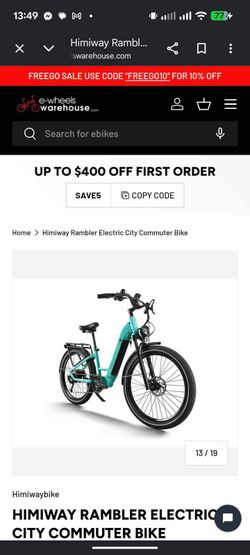 Himiway Rambler | Electric City Commuter Bike | 500W Mid-Drive Motor | 40 miles