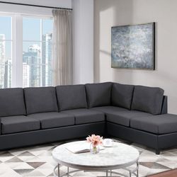 BLACK SECTIONAL LIVING ROOM SET
