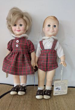 Vintage Bobbsey Twins Dolls with Tags, 11" Tall-PLEASE READ DESCRIPTION