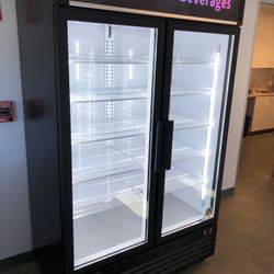 47” Double Doors Merchandiser Cooler Refrigerator Fridge Glass Door