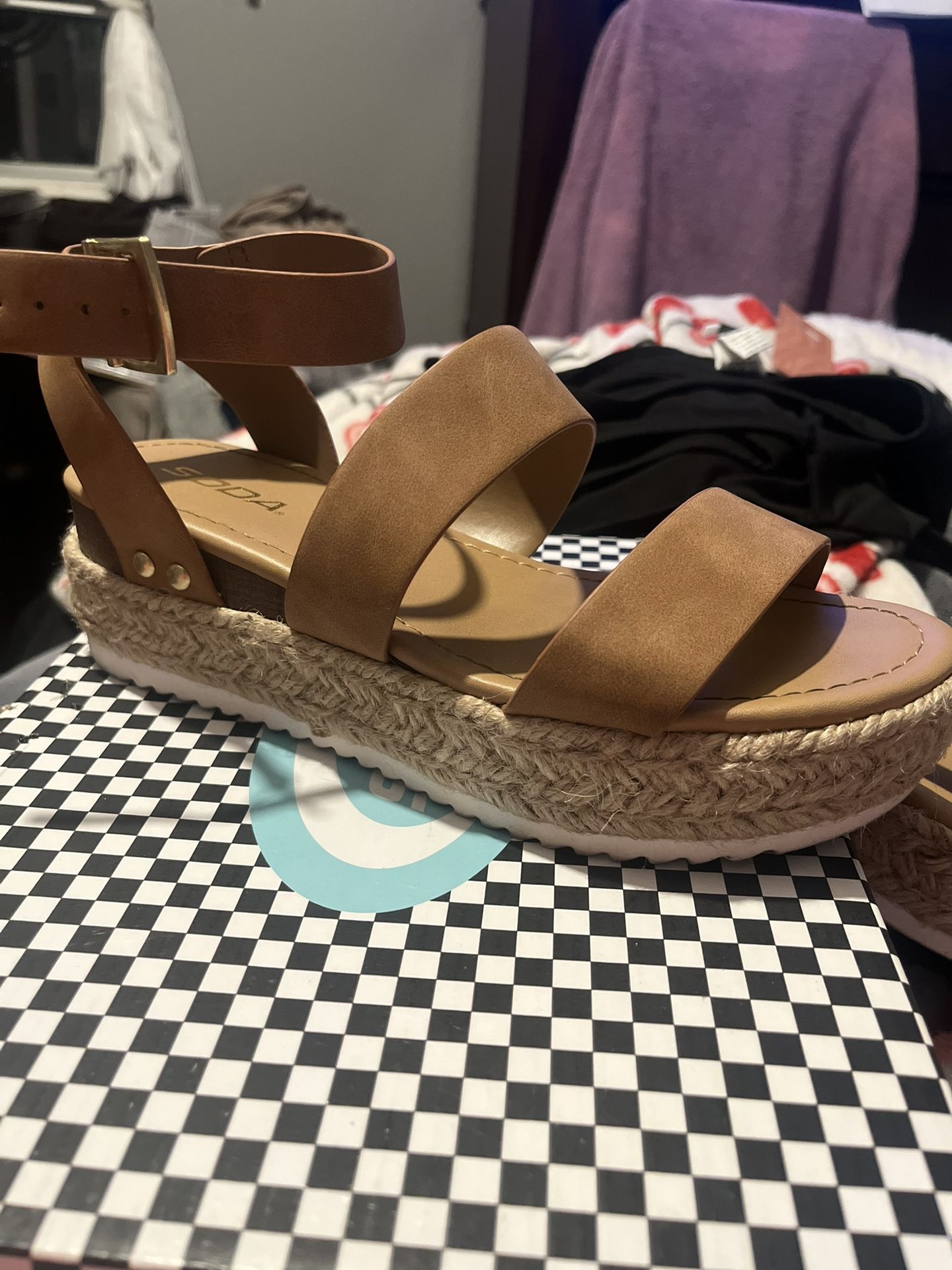 Soda®️Platform Wedge Sandals Women’s Size 7 1/2